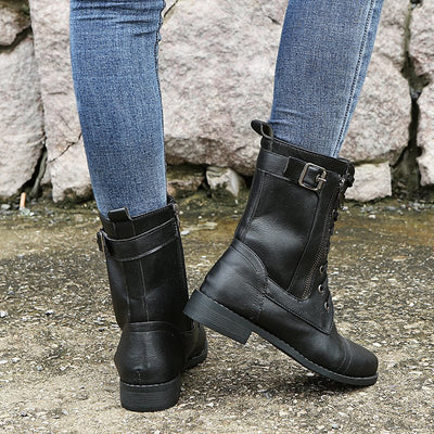 Limited-Time Offer: 50% OFF – Orthopedic Women's Boots with Round Toe and Side Zipper