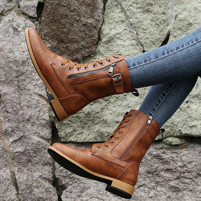 Limited-Time Offer: 50% OFF – Orthopedic Women's Boots with Round Toe and Side Zipper