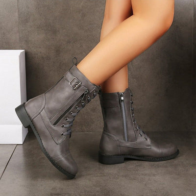 Limited-Time Offer: 50% OFF – Orthopedic Women's Boots with Round Toe and Side Zipper