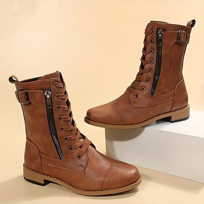 Limited-Time Offer: 50% OFF – Orthopedic Women's Boots with Round Toe and Side Zipper