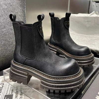 Chuckers | Ladies Chunky Platform Leather Boots For Comfort & Style